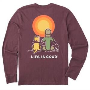 NEW LIFE IS GOOD men's crusher tee in mahogany brown